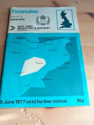 £1.99 • Buy National Express  Bus  Timetable 1977 Area 9 Ashford