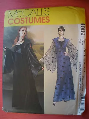 McCall's 4089 Goth Vampire Medieval Cosplay Dress Costume Pattern Size 10-16 UC • $8.99