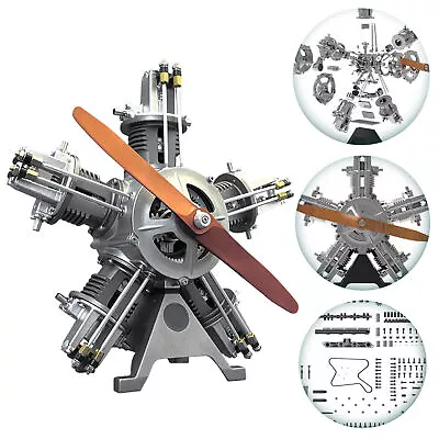 TECHING Five-Cylinder Radial Engine Plane Simulation Metal Machinery Electric • $399.97