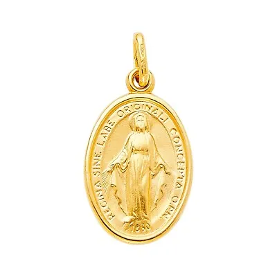 14K Yellow Gold Religious Virgin Mary Medal • $161.84