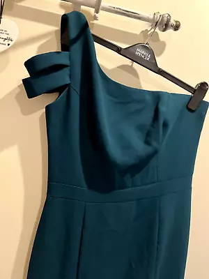 Xscape Dress Size 12 Green One Shoulder Maxi Formal Special Occasion Elegant • £15