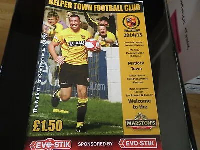 Belper Town. - V.- Matlock Town.     N.Prem.L'gue.   2014-5.   **VGC** • £2.75