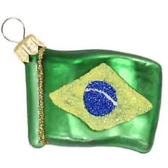 Brasil Mini Flag European Blown Glass Christmas Tree Ornament International • $13.95