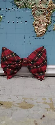 Vintage Plaid Royal Clip On Rust Resistant Bowtie Bowties MCM Fashion • $10.95