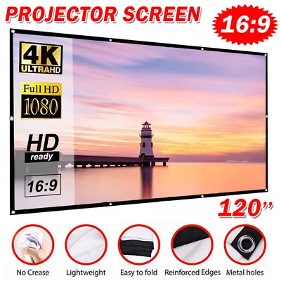 $22.45 • Buy 120inch Projector Screen 16:9 Foldable Outdoor Home Theatre HD TV Projection 3D