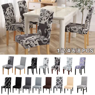 £5.27 • Buy Dining Chair Seat Covers Banquet Home Protective Stretch Removable Slip Cover UK