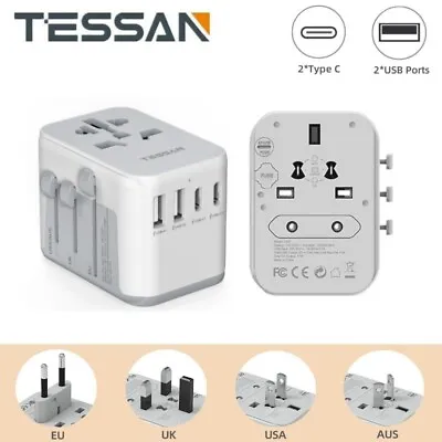 $32.99 • Buy Portable Travel Power Adapter Electrical Socket With 4 USB Power Plug To Cruise