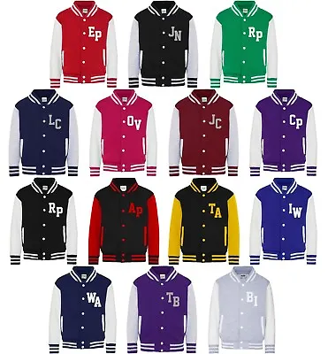 £22.91 • Buy Personalised Initials Varsity Jacket XS-2XL Printed Baseball College Customised