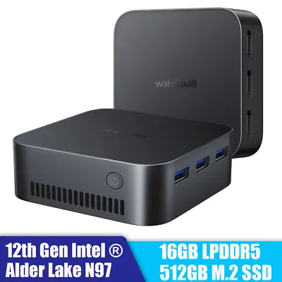 Blackview MP80 Mini PC Intel 12th N97 16GB+512GB M.2 SSD Windows 11 Pro Dual LAN • $219.99