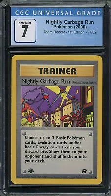 $0.99 • Buy Pokemon Nightly Garbage Run Team Rocket 1st Edition #77 CGC 7 -083X2
