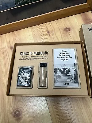 2004 Zippo Sands Of Normandy Lighter Set 60th D-Day Anniversary Edition In Box • £250