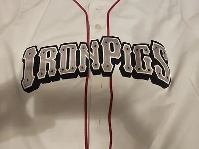  Vintage Majestic Lehigh Valley Iron Pigs Jersey Size L Phillies Minor League 11 • $43.99