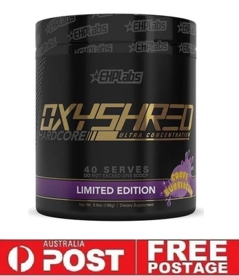 $74.95 • Buy EHPLabs OXYSHRED HARDCORE 40srv GRAPE BUBBLEGUM| Fat Burner EHP Labs Weight Loss