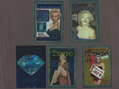 Marilyn Monroe - 5 Insert Card Lot ~ NRMT ~ 1993 Sports Time  ~ Cover Girl Foil • $9.99