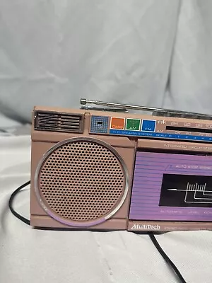 RARE Vintage Multitech XP-729Pink Boombox-Ghetto Blaster 80s 90s VTG AM/FM Radio • $75