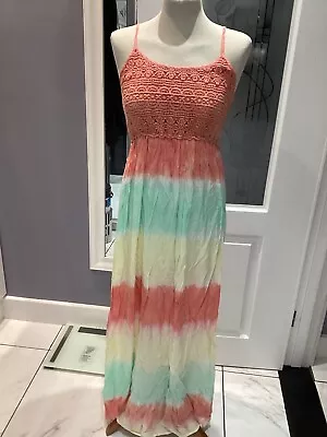 Very Ladies Multi Coloured Tie Dye Maxi Dress Size10 • £10