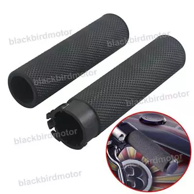 $11.16 • Buy CNC Black Handlebar Hand Grips For Harley Touring Road Glide Softail V-Rod Dyna