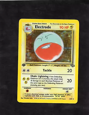 Pokémon Jungle 1st Edition Electrode Holo 2/64 MP WOTC Pokemon Card • $17