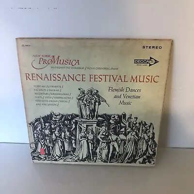 Vintage New York Pro Musica Renaissance Festival Music Vinyl Record Decca • $14.99