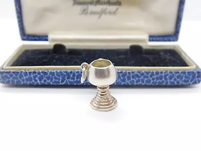 Sterling Silver Medieval Wine Goblet Chalice Charm Pendant Vintage C1970 • $31.95