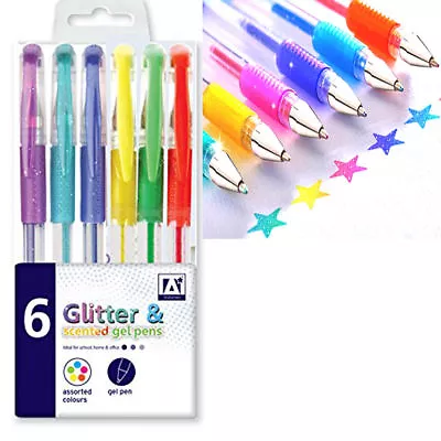 £2.65 • Buy Christmas Card Writing 6 X GLITTER & SCENTED Branded Gel Pens FINE Tip 6 Colours