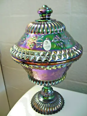 Fenton - Vintage Tall Silver Carnival Lidded Candy Dish - Stunning!! • $90