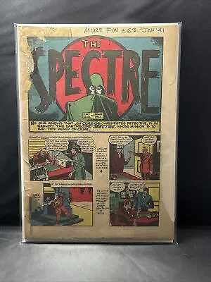 More Fun Comics 63 Spectre 1941 Coverless From Jerome Wenker Collection • $325