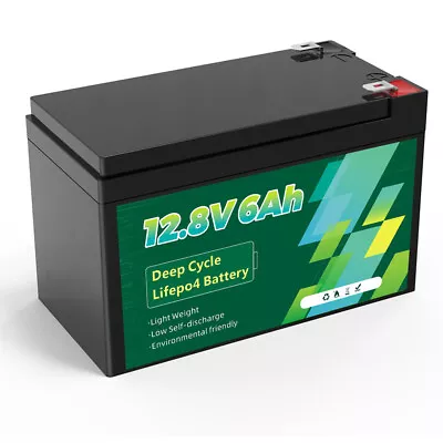 12V 6Ah LiFePO4 Lithium Iron Phosphate Deep Cycle With BMS Rechargeable Battery • $17.99