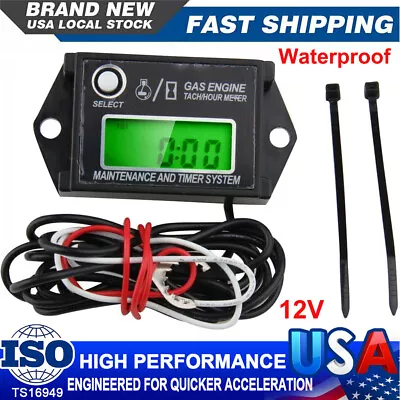 Tiny Tach Digital Hour Meter / Tachometer For Marine Spark Mower Engine Motor US • $21.89