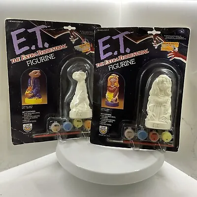 2 ET Extra Terrestrial Figurine Craft Master Dress Up Paint 1982 New Old Stock • $49