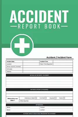 ACCIDENT REPORT BOOK HSE Compliant First Aid School/Office Injury Health Record • £6.98