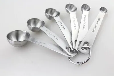 TECHTONGDA Home Stainless Steel Measuring Spoon Set Of Six Pieces • $5.89