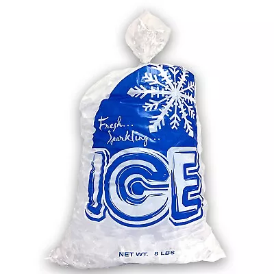 8 Pound Ice Bags - Fresh Sparkling Ice - 500/Case - 11  X 20  - Loose Packed • $23.59