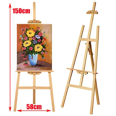 NEW! Studio Easel Art Craft Display 1.5m Wooden Painting Canvas Stand Adjustable • £11.10