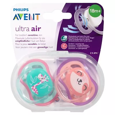 Philips Avent Freeflow Soother 18month+ Orthodontic Extra Firm 2 Pack + Case  • $24.95