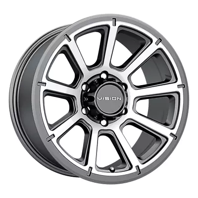 Vision Off-Road 17x8.5 Wheel Gunmetal 353 Turbine 8x170 +18mm Aluminum Rim • $154.99