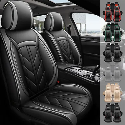 $71.99 • Buy Pu Leather Car Seat Cover Full Set Front Rear Seat Cushion Universal Fit