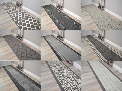 £14 • Buy Very Long Grey Hall Floor Rugs Hallway Runner Narrow Mats Custom Made Any Length