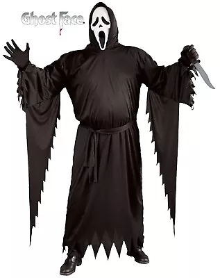 Scream Costume Adult Ghostface Scary Ghost Face Halloween Mens Size PLUS • $34.88