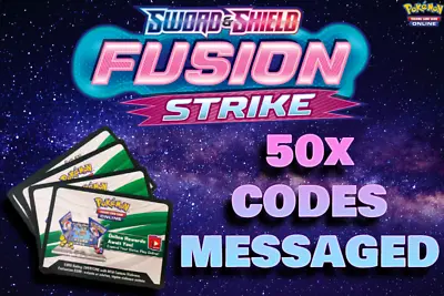 $3.99 • Buy Pokemon Fusion Strike 50x LOT Of CODES TCGO Code Cards (SENT VIA MESSAGE) 