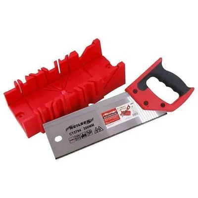 Mitre Box & Saw W/ Fixing Holes For Woodwork Etc (Geniune Neilsen CT5784) New • £14.95