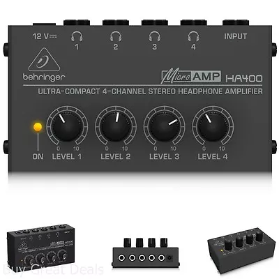 Behringer Microamp 4 Channel Audio Stereo Headphone Amplifier Amp Recording New • $44.98