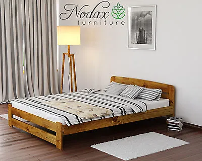 NODAX* New Super King Size 6ft Pine Wooden Bedframe&Slats Oak Colour • £408.99