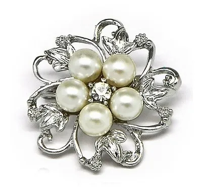 £4.75 • Buy Wedding Brooch For Women Decoration New White Ivory Pearls Bridal Dress Shoes 