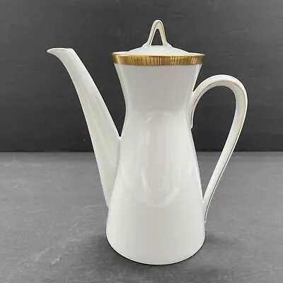 ROSENTHAL White With Gold Trim Coffee Tea Pot Germany MCM 9.5  EUC • $57.74