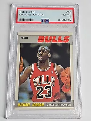 Michael Jordan PSA 8 NM-MT 1987 Fleer 59 Chicago Bulls • $479.59