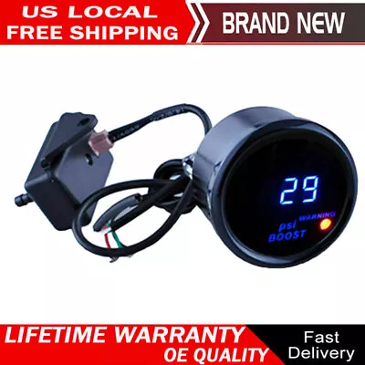 2  52mm Car Universal Digital Turbo Boost Gauge Meter Blue LED Black Cover PSI • $21.93