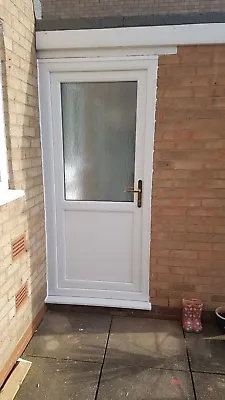 White Upvc Back Door Front Door Clear  Obscure Glass Locks 3 Keys Free Delivery • £529