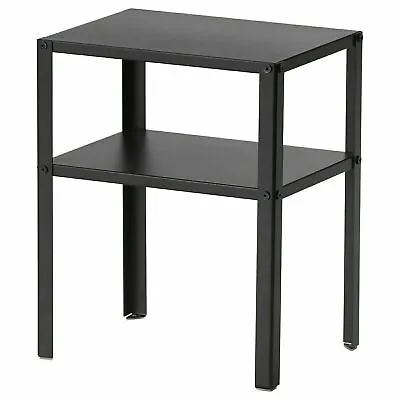 Ikea KNARREVIK Bedside Steel Table Black 37x28 Cm • £20.99