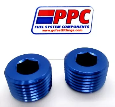 1/2  NPT Pipe Plugs  Aluminum W/ Allan Head 2 Per Pkg  Blue Anodized Aluminum • $7.69